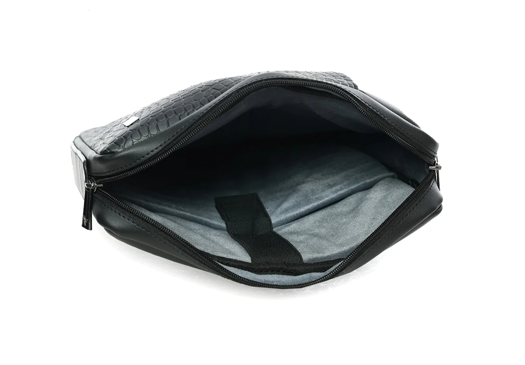 Vaku Luxos® CROCO SERIES Premium Collection for Macbook 13"|16" Refined Leather Sleeve with Strap highly durable - Black